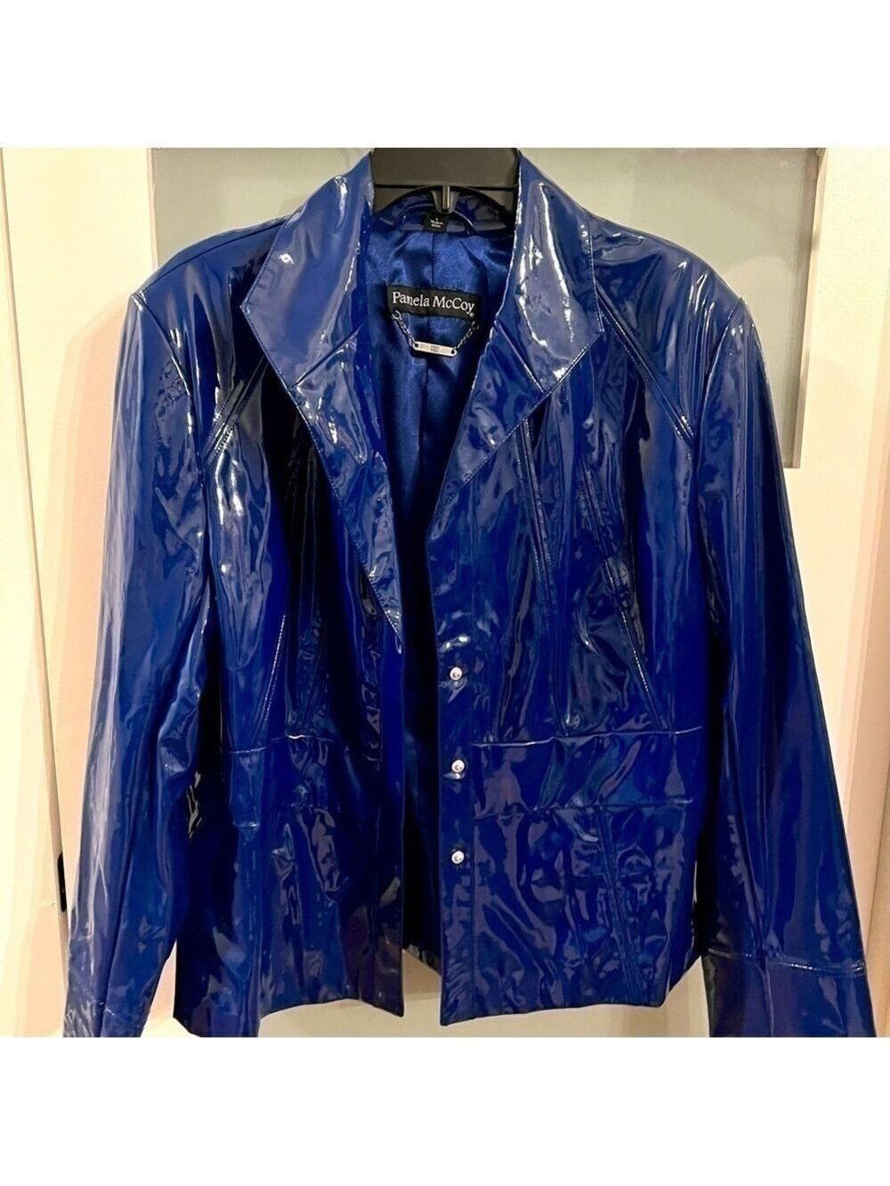 Pamela MCCOY cobalt blue vinyl jacket